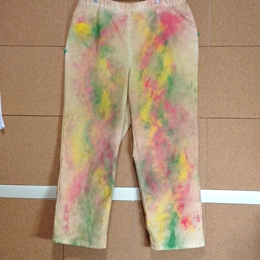 SLICK-BUD FASHIONS WOMENS SLACKS SIZE 20W IN MULTI COLOR CREATION